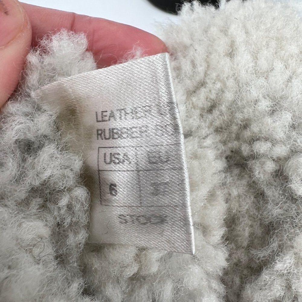 UGG Byanca Gray Suede Leather Sherpa Plaid Foldover‎ Button Boots Size 6 - Picture 8 of 10